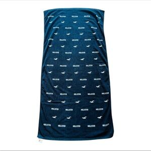 Hollister All Over Logo Unisex Blue Beach Towel